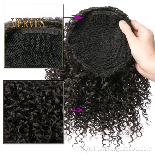 Curly Ponytail Hairpiece With Rubber 10'' crochet braid band hair Chignon Synthetic Ponytail Hair Extension with Clip-in